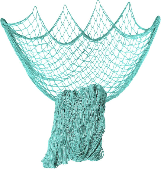 Rosoz Nature Fish Net Wall Decoration with Shells, Ocean Themed Wall Hangings Fishing Net Party