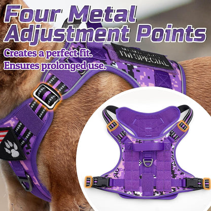 rabbitgoo Tactical Dog Harness for Large Dogs, No Pull Military Service Vest with Handle & Molle