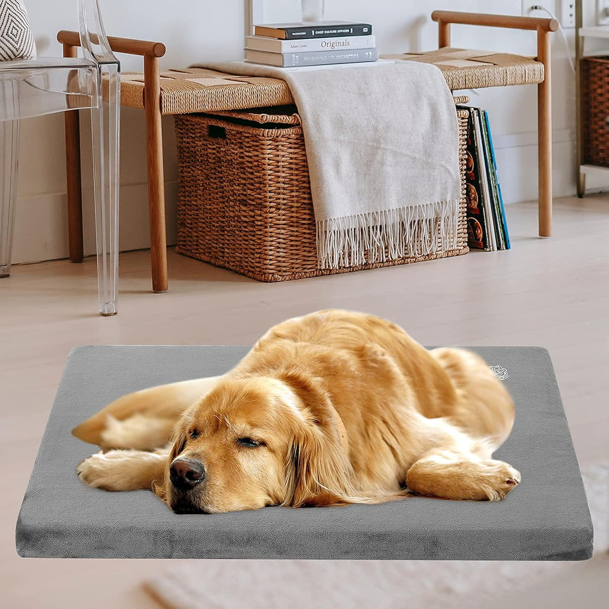 EMPSIGN Stylish Dog Bed Mat Dog Crate Pad Mattress Reversible (Cool & Warm), Water Proof Linings