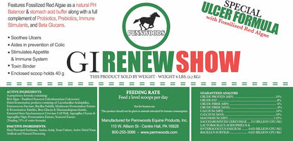 GI Renew Show, Probiotics for Equine, Immune and Appetite Stimulation, Prebiotics, Digestive