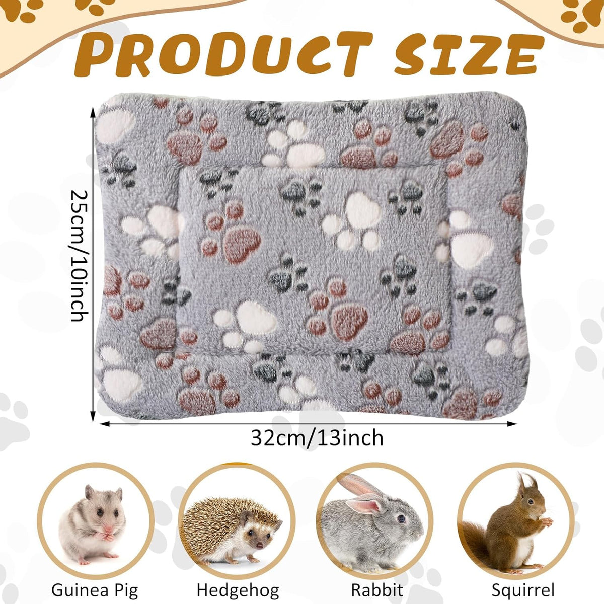 4 Pack Ultra Soft Dog Cat Bed Mat with Cute Prints Reversible Fleece Dog Crate Kennel Pad Cozy