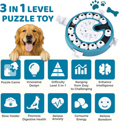 Dog Puzzle Toy Mental Stimulation - Level 3 in 1 Dogs Food Feeder Puzzle, Dog Treat Puzzle Feeder
