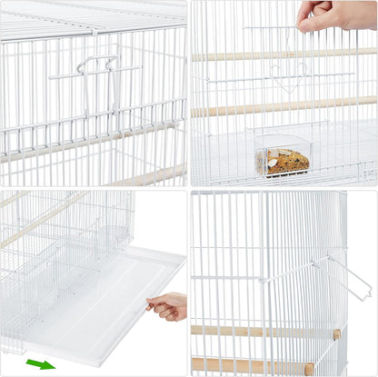 Yaheetech 30-inch Stackable Flight Bird Cages for Parakeets Cockatiels Conures Finches Budgies