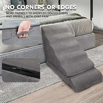 Soft Dog Stairs & Steps for High Beds 28 Inches High Tall, LitaiL Pet Stairs/Steps for High Beds