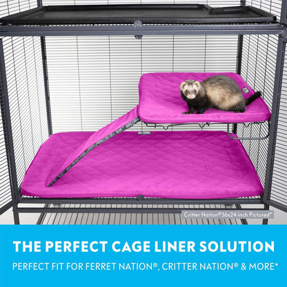 Paw Inspired Fitted Fleece Cage Liner Set for Ferret Nation, Critter Nation Single Unit (Bottom Pan
