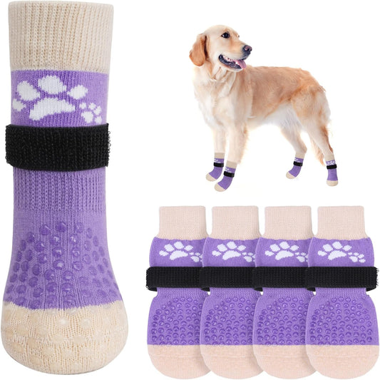 SCENEREAL Anti Slip Dog Sock to Prevent Licking Paws for Hardwood Floors, Boots & Paw Protector