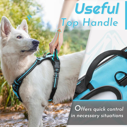 Eagloo Dog Harness Large Breed, No Pull Service Vest with Reflective Strips and Control Handle