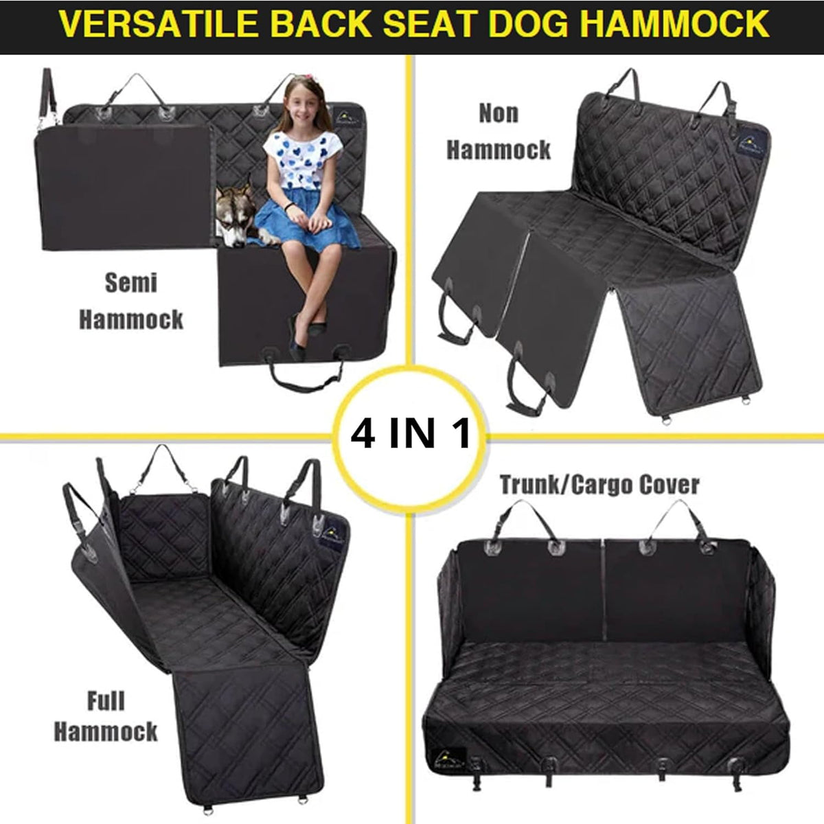 Meadowlark XL Dog Seat Covers Unique Design & Full Car Protection-Doors,Headrests & Backseat. Extra