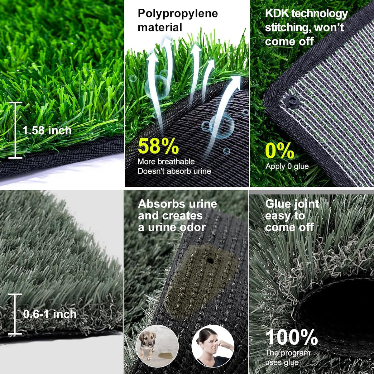 Pee Pads for Dogs with Fake Grass, 27" x 21" Indoor Artificial Grass for Dogs Potty, Lawn Pee Pads