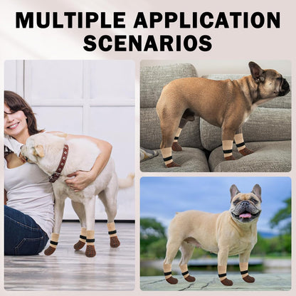 SCENEREAL Dog Socks to Prevent Licking Paws for Hardwood Floors Anti Slip, Dog Grippy Socks Shoes