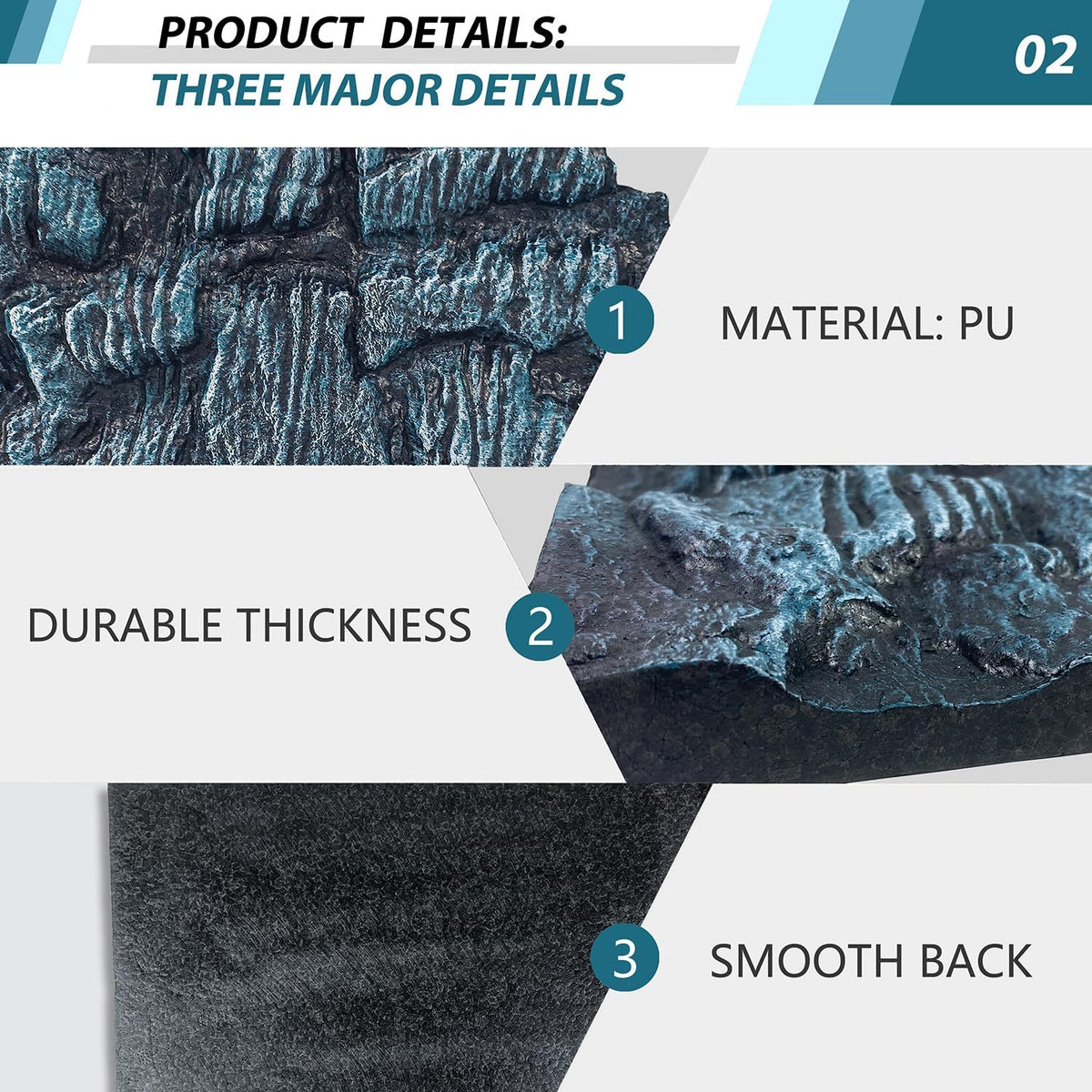 17.7x11.8in Rock Terrarium Background,3D Reptile Tank Background Board,Amphibian Stereo Backdrop
