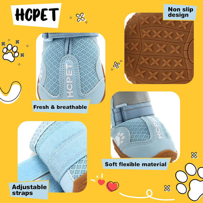 Hcpet Dog Shoes, Dog Boots for Large Dogs, Breathable Dog Booties Paw Protector for Summer Hot