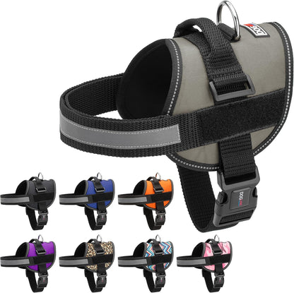 Dogline Dog Harness, Reflective No-Pull Adjustable Vest with Handle for Walking, Training, Service
