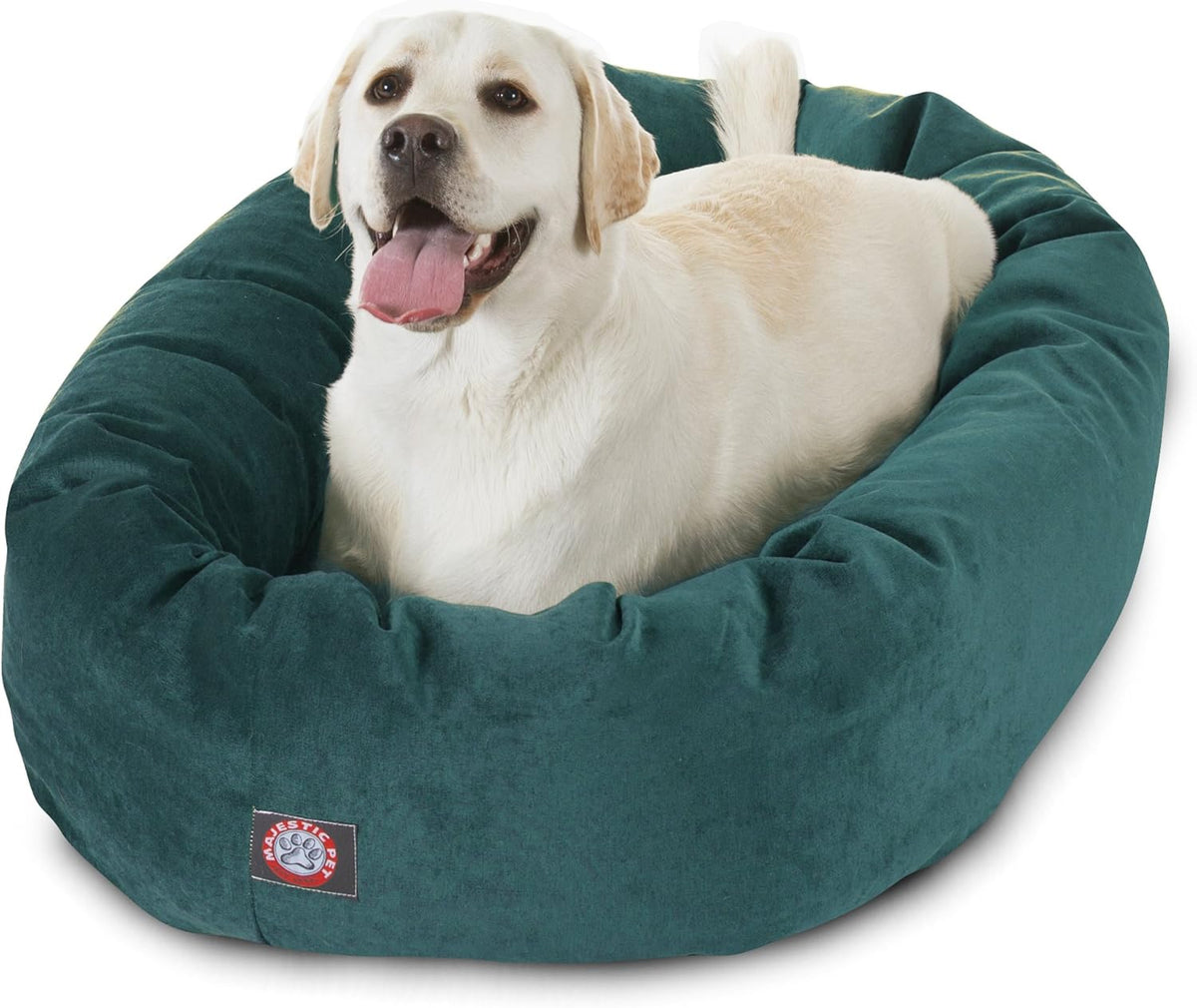 Majestic Pet 40 Inch Micro Velvet Calming Dog Bed Washable 40x29x9 (inch) – Cozy Soft Round Donut