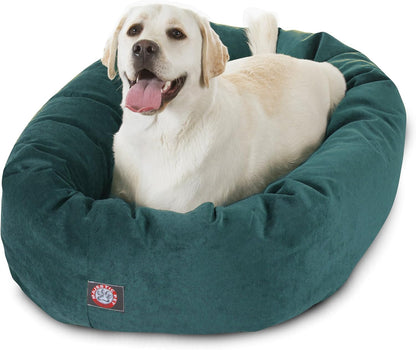 Majestic Pet 40 Inch Micro Velvet Calming Dog Bed Washable 40x29x9 (inch) – Cozy Soft Round Donut