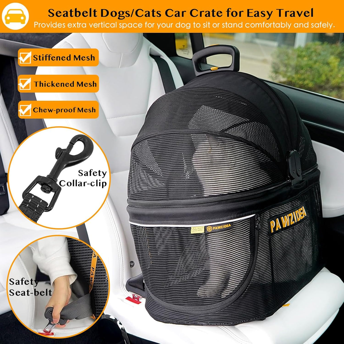 PAWZIDEA Dog Stroller 4 in 1, Pet Stroller for Cats with Detachable Carrier for Small/Medium