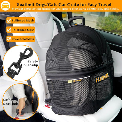 PAWZIDEA Dog Stroller 4 in 1, Pet Stroller for Cats with Detachable Carrier for Small/Medium