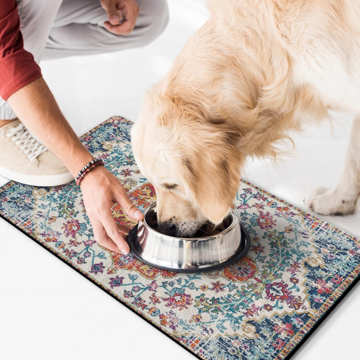 Pet Feeding Mat for Floors Waterproof Dog Mat for Food and Water Absorbent Quick Dry Non Slip mat