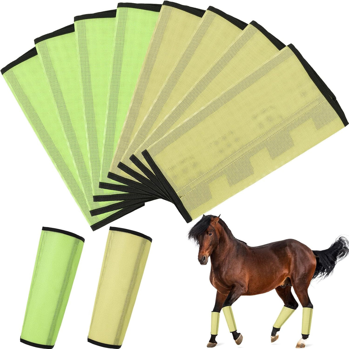 8 Pcs Mesh Fly Boots for Horse Breathable Mesh Horse Boots Protective Horse Leg Wraps Horse