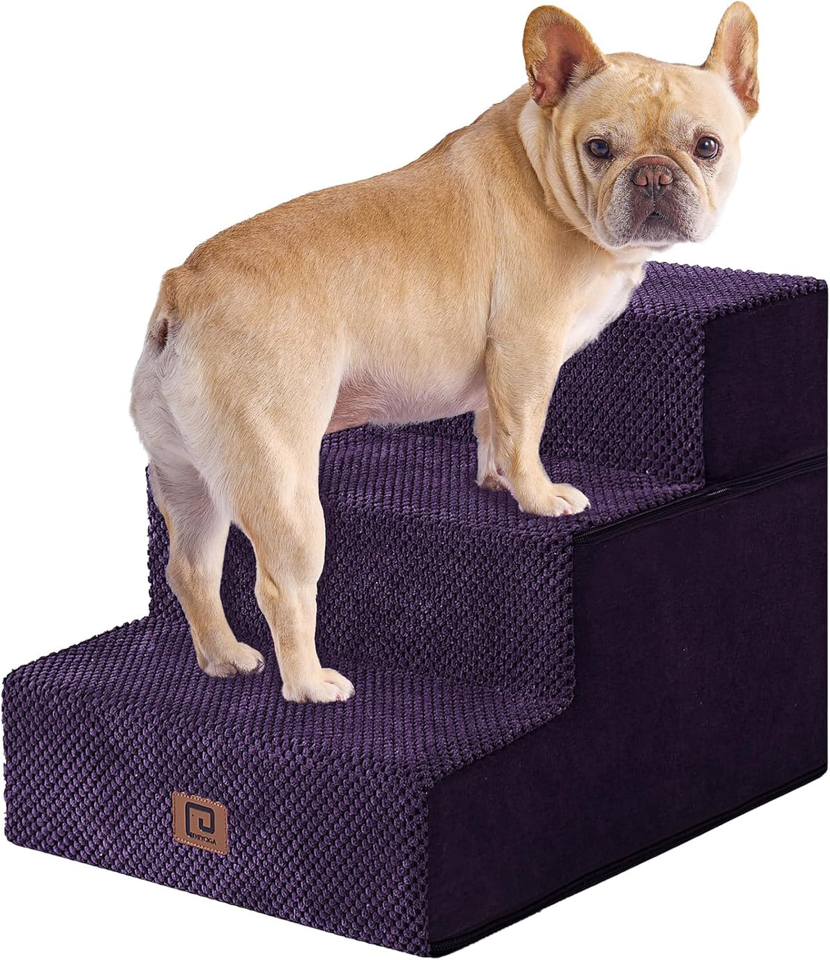EHEYCIGA Dog Stairs for Small Dogs 13.5" H, 3-Step Dog Steps for Couch Sofa and Chair, Pet Steps