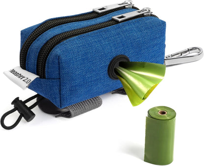 Dog Poop Bag Holder for Leashes - Dog Poop Bag Dispenser and Treat Holder with 2 Waterproof Pouches