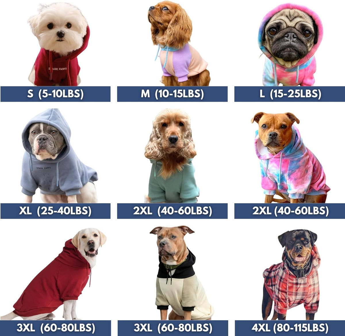 Spark Paws Dog Hoodie – Premium Dog Sweater for Small, Medium, and Large Dogs | Warm Outfits for