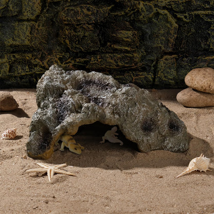 IBWell Resin Leopard Gecko Hide, True to Nature Reptile Rock for Bearded Dragon Hideout Snake Hides