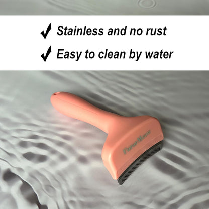 Pet Deshedding Tool with Curve Blade, Cat Grooming Brush, Tight V-shaped Teeth Shedding Comb for