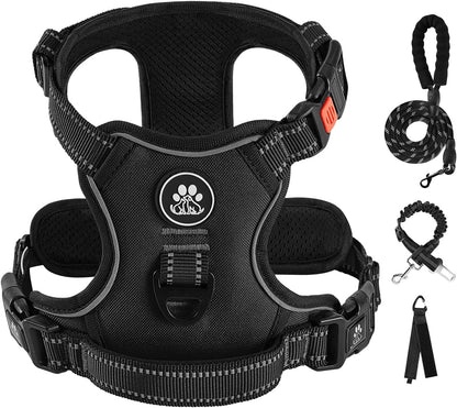 IVY&LANE No Pull Dog Harness for Large Dogs, Dog Vest Harness with Leash, Safety Belt and Storage
