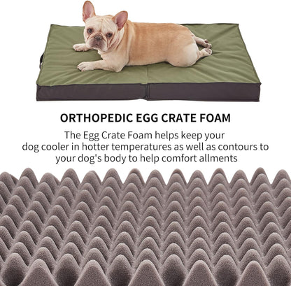 Outdoor Dog Bed - Waterproof, Portable, Foldable, Cooling, Orthopedic for Large Dogs - 35" All