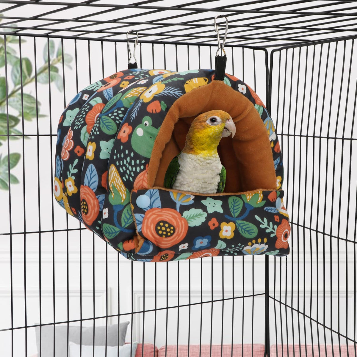Wontee Bird Nest House Winter Warm Snuggle Hut Bird Bed Hanging Hammock for Parrots Budgies