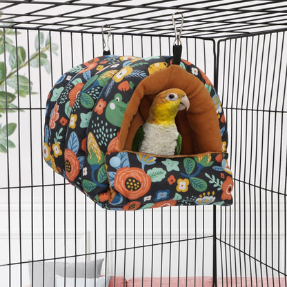Wontee Bird Nest House Winter Warm Snuggle Hut Bird Bed Hanging Hammock for Parrots Budgies
