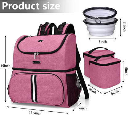 BAGLHER Pet Travel Bag, Double-Layer Pet Supplies Backpack (for All Pet Travel Supplies), Pet