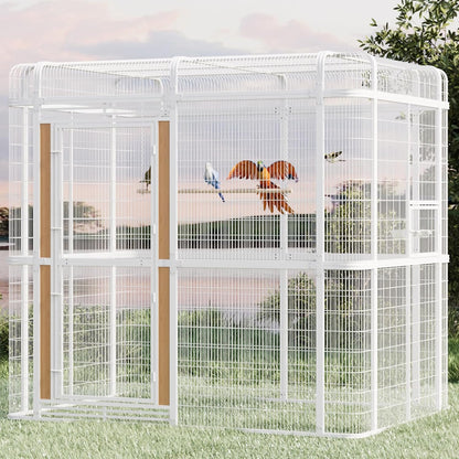 Large Bird Cage for Parakeets Outdoor Bird Aviary Parrot Cage with Perch, Walk-in Heavy Duty