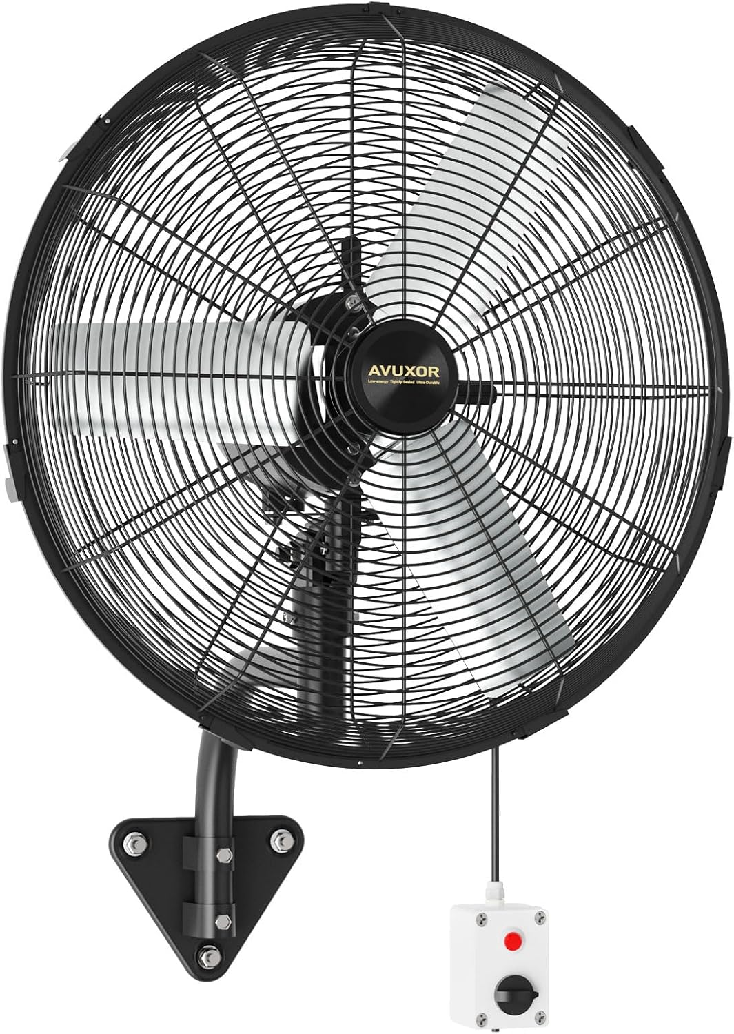 20'' Outdoor Wall Mount Fan, 4 Speed Oscillating Wall Fan with All Sealed Brushless DC Motor, Heavy