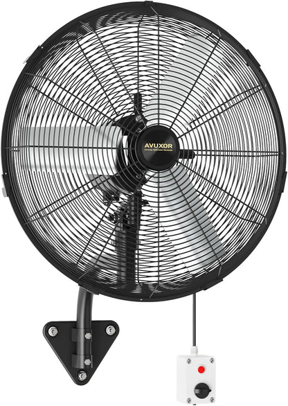 20'' Outdoor Wall Mount Fan, 4 Speed Oscillating Wall Fan with All Sealed Brushless DC Motor, Heavy