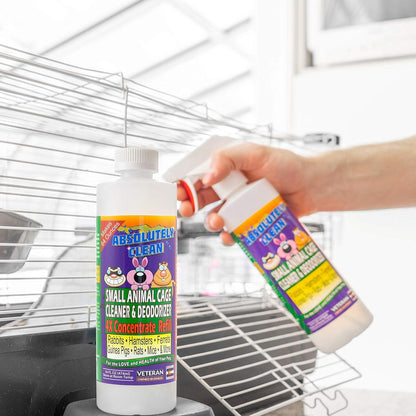 Amazing Small Animal Cage Cleaner - Just Spray/Wipe - Easily Removes Messes & Odors - Hamsters