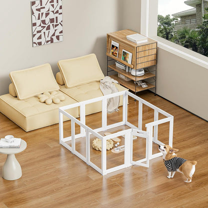 Clear Acrylic Dog Playpen Transparent Dog Playpen Indoor, Easy Assemble Clear Pet Pen for Puppy