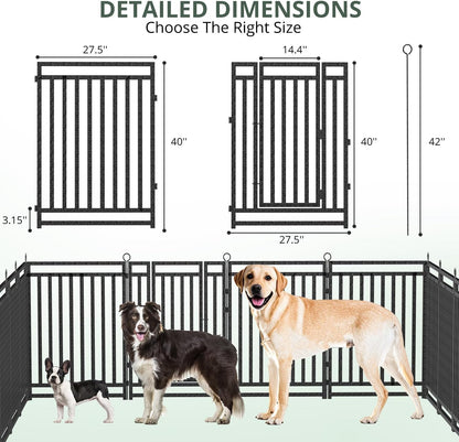 Dog Fence Outdoor Indoor, 40 Inch Height 48 Panels Dog Playpen for Large/Medium/Small Dogs Metal