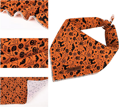 Lionet Paws Halloween Dog Bandana,Fabric Black Bat Dogs Kerchief for Medium Large Dogs,Dog Cotton
