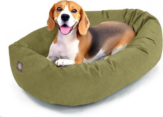 Majestic Pet 32 Inch Suede Shredded Memory Foam Mix Calming Medium Dog Bed Washable 32 x 23 x 7