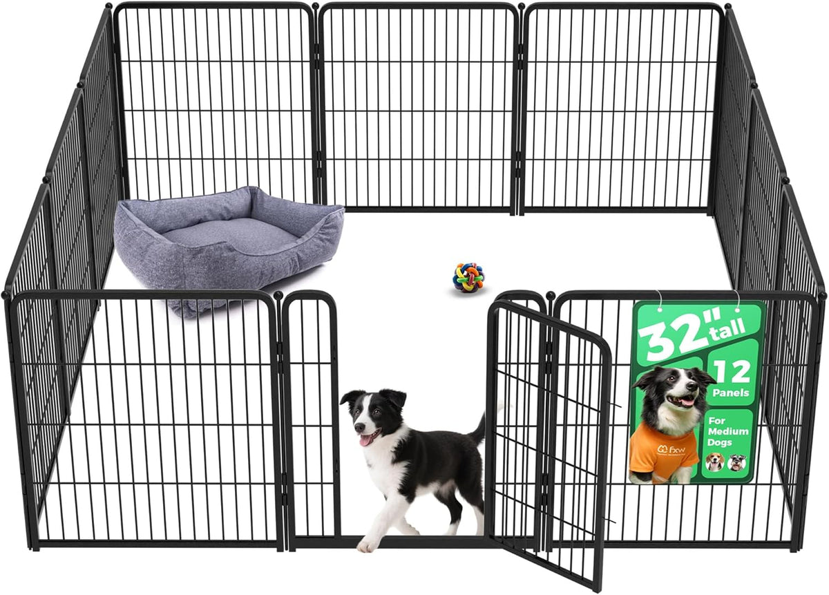 FXW Homeplus Unleashed Indoor Dog Playpen - Stress-Free and Safe Play, Heavy Duty 32 Inch 12 Panels
