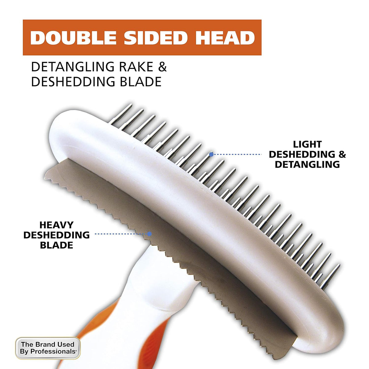 Wahl 2-in-1 Combination Double Row Pet Rake with Hair Shedding Blade for Dog or Cat Fur by The