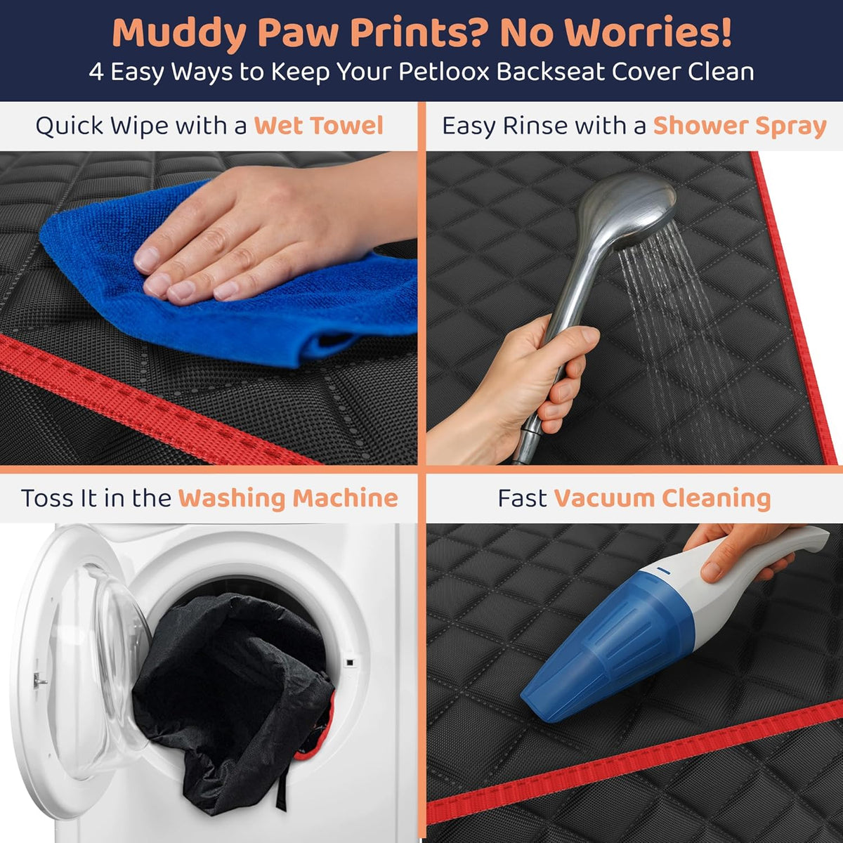 XL Dog Car Seat Cover for Back Seat, Waterproof Hammock for Car, SUV & Truck, Non-Slip Backseat