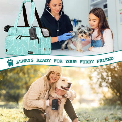 PetAmi Dog Poop Bag Holder for Leash, Dog Waste Bag Dispenser with Clip, Treat Pouch, Walking &