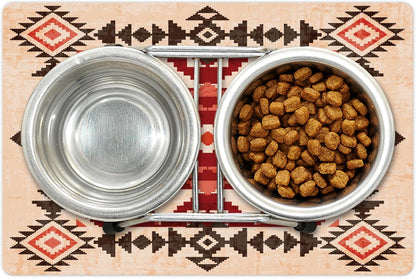 Lunarable Tribal Pet Mat for Food and Water, Original National Heritage Maya Pyramids Local Region