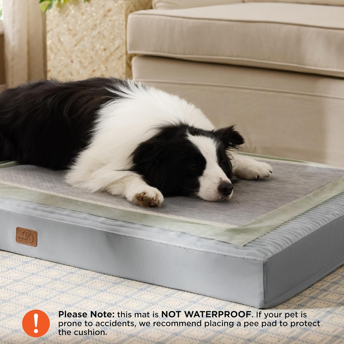 Bedsure XL Dog Bed for Crate - Large Orthopedic Pet Beds with Removable Machine Washable Cover, Egg