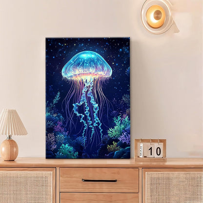 Ocean Jellyfish Wall Art Canvas Coral Fish Wall Decor Prints Framed Painting Underwater Pictures