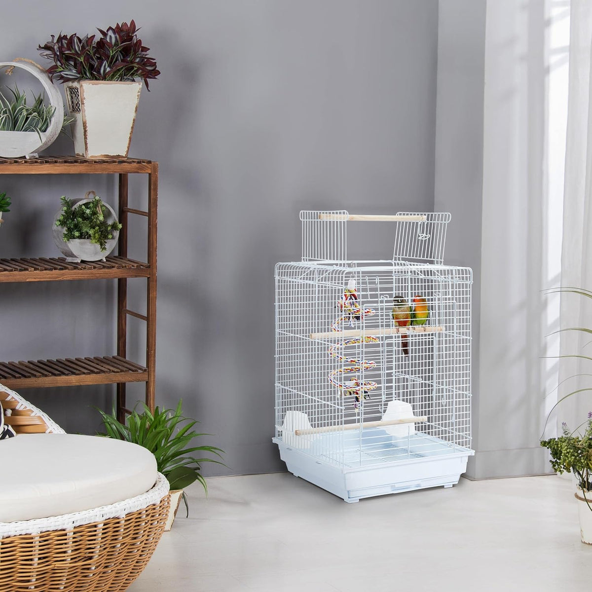Yaheetech Open Play Top Travel Bird Cage for Conure Sun Parakeet Green Cheek Conure Lovebird Budgie