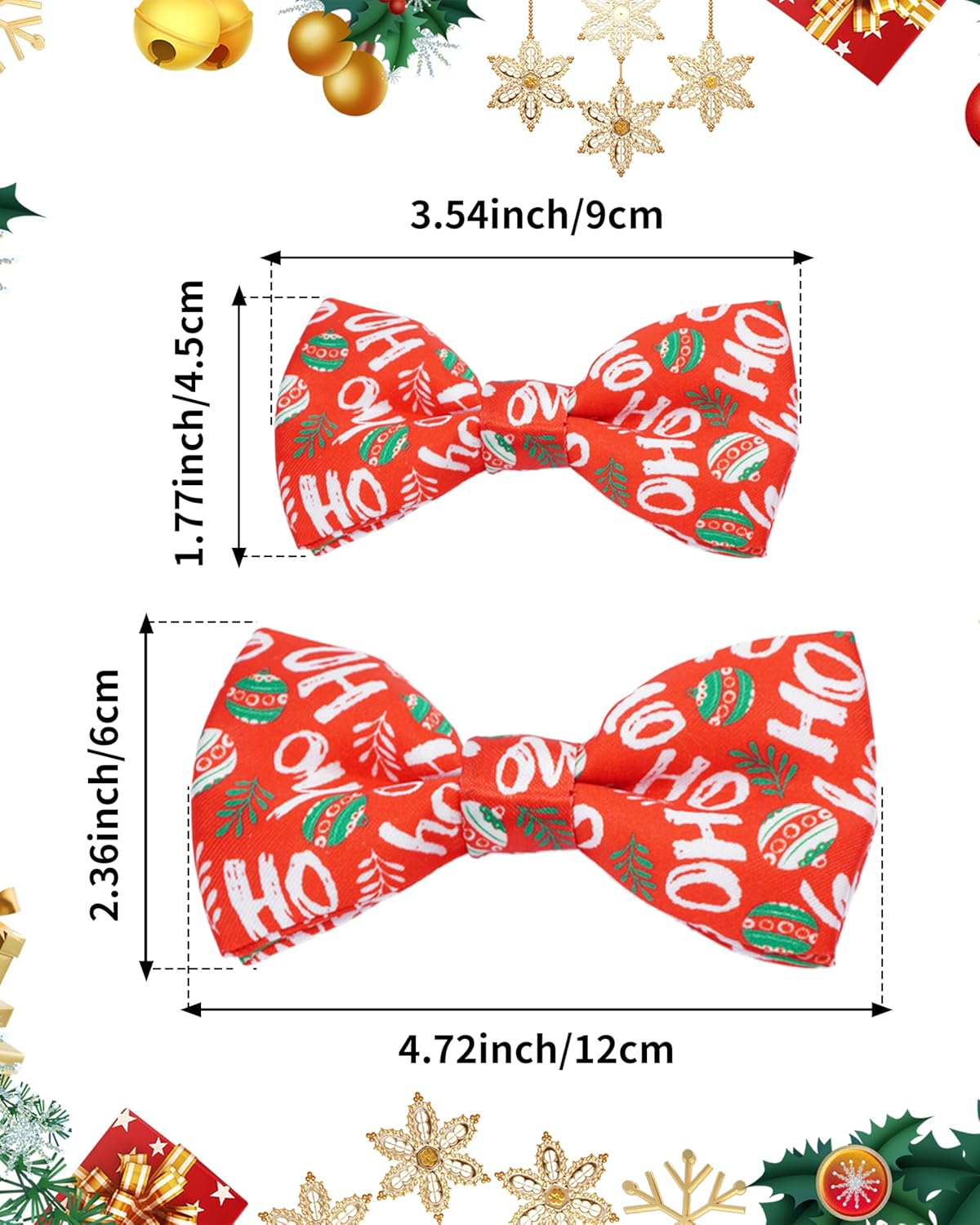 PET SHOW 10 Pack Holiday Small Dog Bow Ties Sliding Collar Attachments Puppy Cats Festival Patterns